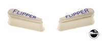 Flipper bat caps L & R raised blue letter