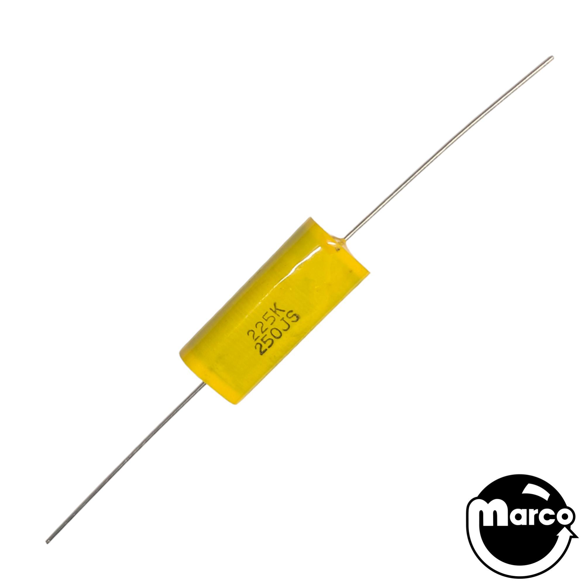 C2.2M250VA-NP - Capacitor 2.2 uF 250v axial NP yellow - Marco