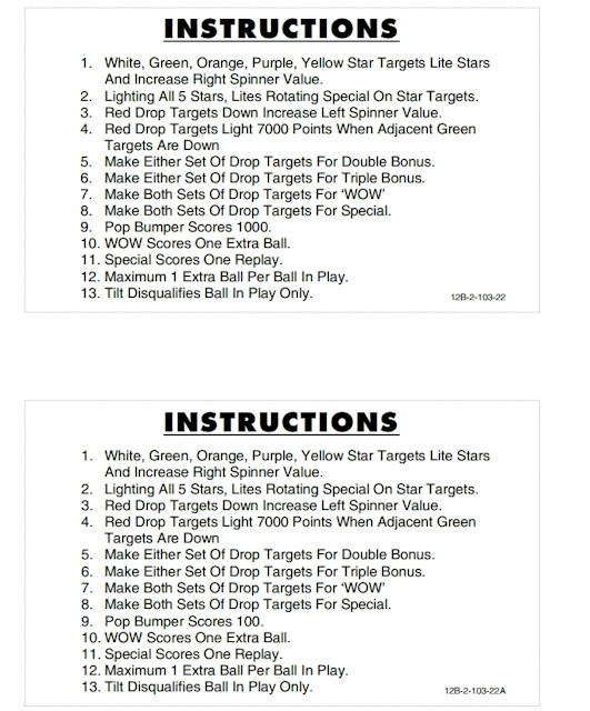 STARS (Stern) Score Cards (8)