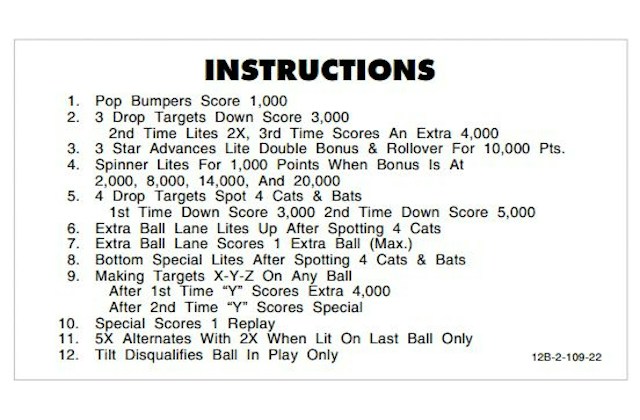 DRACULA (Stern) Score Cards (8)