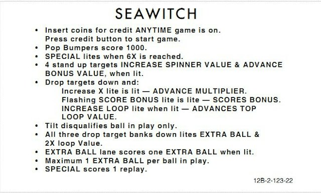 SEAWITCH (Stern) Score Cards (4)