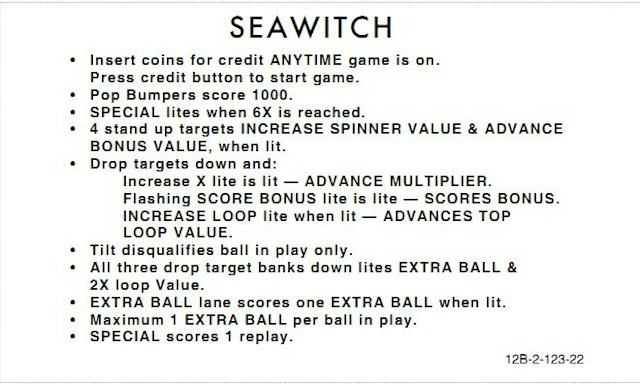 SEAWITCH (Stern) Score Cards (4)