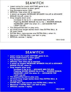 SEAWITCH (Stern) Score Cards (4)
