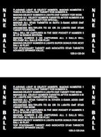 NINE BALL (Stern) Score Cards (19)
