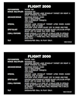 FLIGHT 2000 (Stern) Score cards (4)