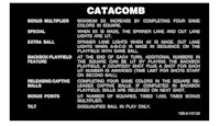 CATACOMB (Stern) Score Cards (3)