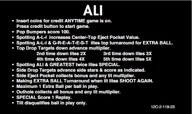 ALI (Stern) Score Cards (4)