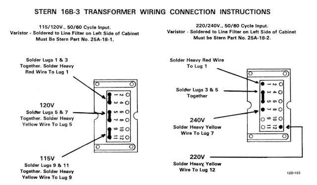 Cabinet card Stern 16B-3 Transformer