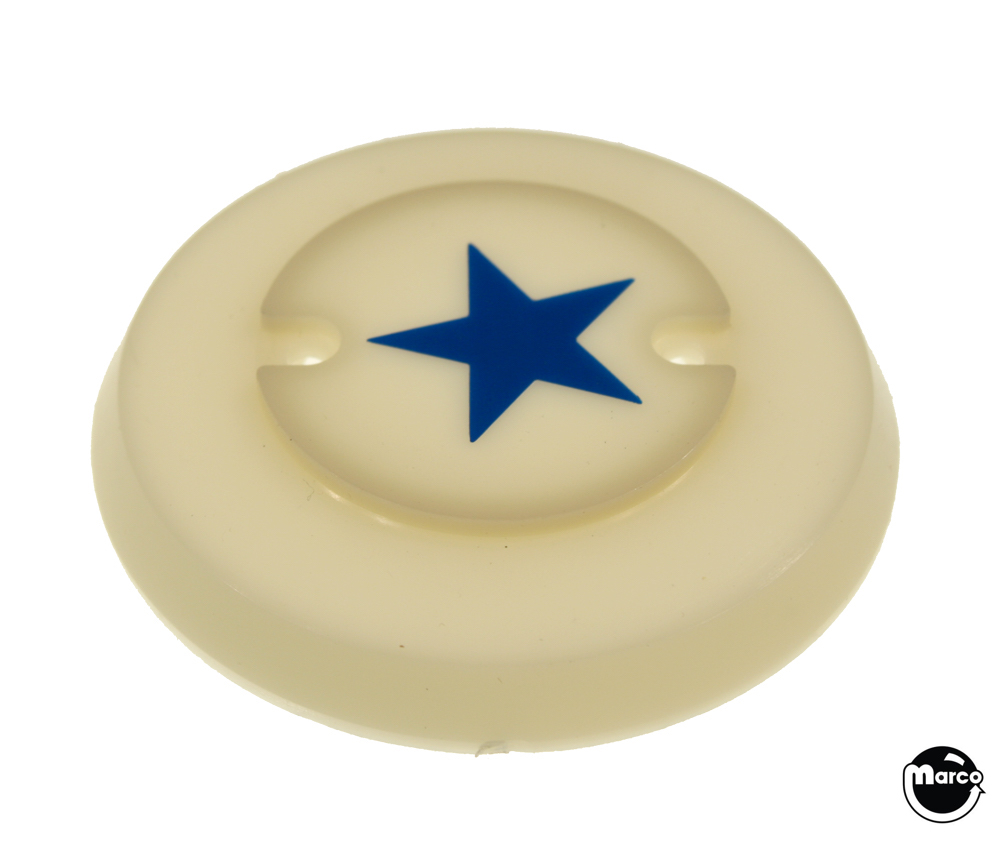 STAR GAZER (Stern) white pop bumper cap w blue star