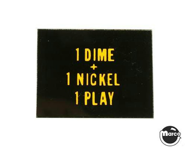 Price plate CCM/Stern 1 Dime 1 Nickel 326-305-J