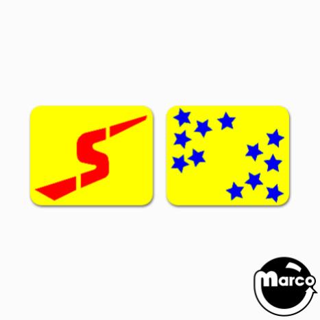 Spinner target decal Stern 'S' & stars yellow