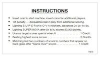 SUPER NOVA (Game Plan) Score Cards (5)