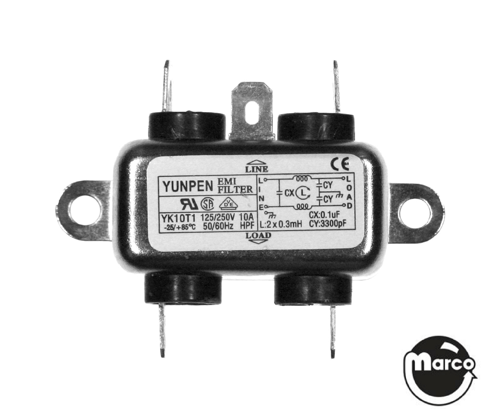 AC line filter EMI 125/250V 50/60Hz FYK10T1