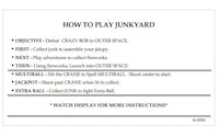 JUNKYARD (Williams) Instruction card