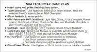 NBA FASTBREAK (Bally) Score Card