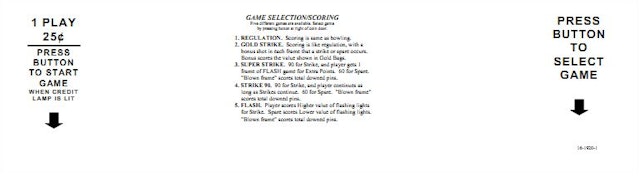 GOLD MINE (Williams) Instruction Card