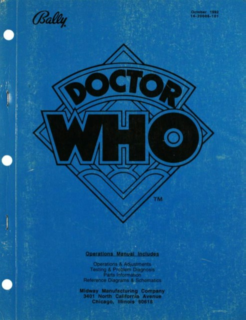 DOCTOR WHO (Bally) Manual - instruction