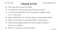 TRUCK STOP (Bally) Score card