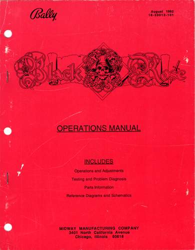 BLACK ROSE (Bally) Operations Manual - Original