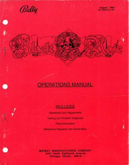 BLACK ROSE (Bally) Operations Manual - Original