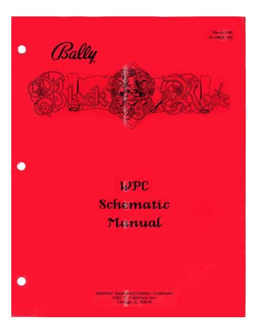BLACK ROSE (Bally) Manual WPC schematic