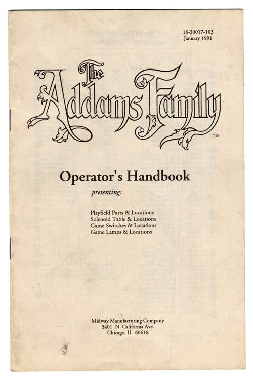 ADDAMS FAMILY (Bally) Handbook