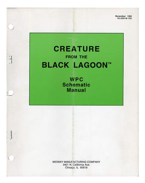 CREATURE BLACK LAGOON (Bally) Schematic