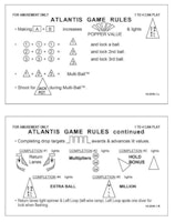 ATLANTIS (Bally) Score cards (2)