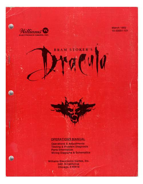 DRACULA (Williams) Operations Manual