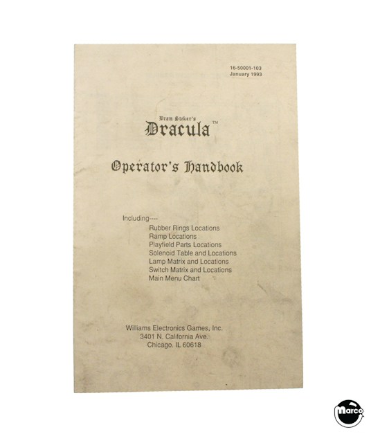 DRACULA (Williams) Operator's Handbook