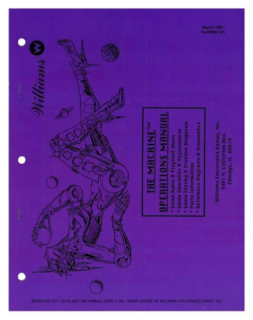MACHINE (Williams) Manual-Operations - Reprint