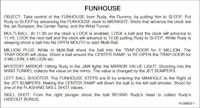 FUNHOUSE (Williams) Score card