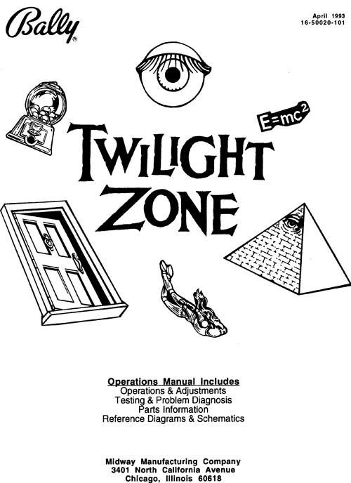 TWILIGHT ZONE (Bally) Manual Original