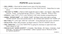 POPEYE (Bally) Card-Instruction USA