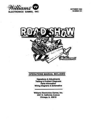 ROAD SHOW (Williams) Manual-Instruction - Reprint