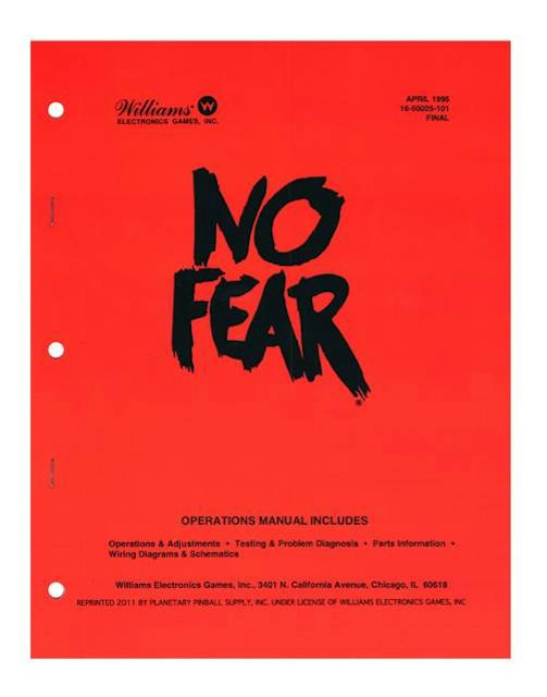 NO FEAR (Williams) Operations Manual - Reprint