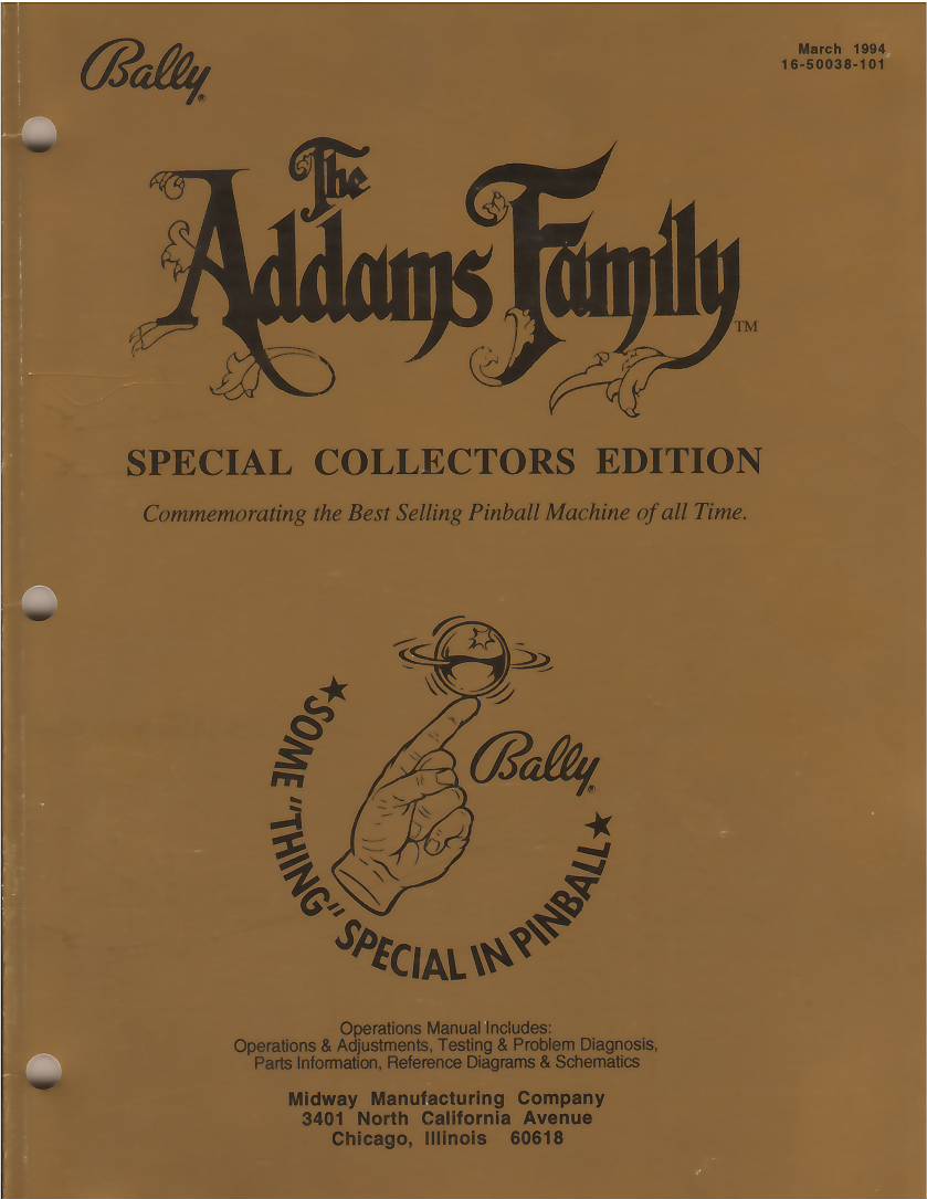 ADDAMS FAMILY GOLD (Bally) Manual operations