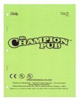 CHAMPION PUB (Bally) Manual - Reprint