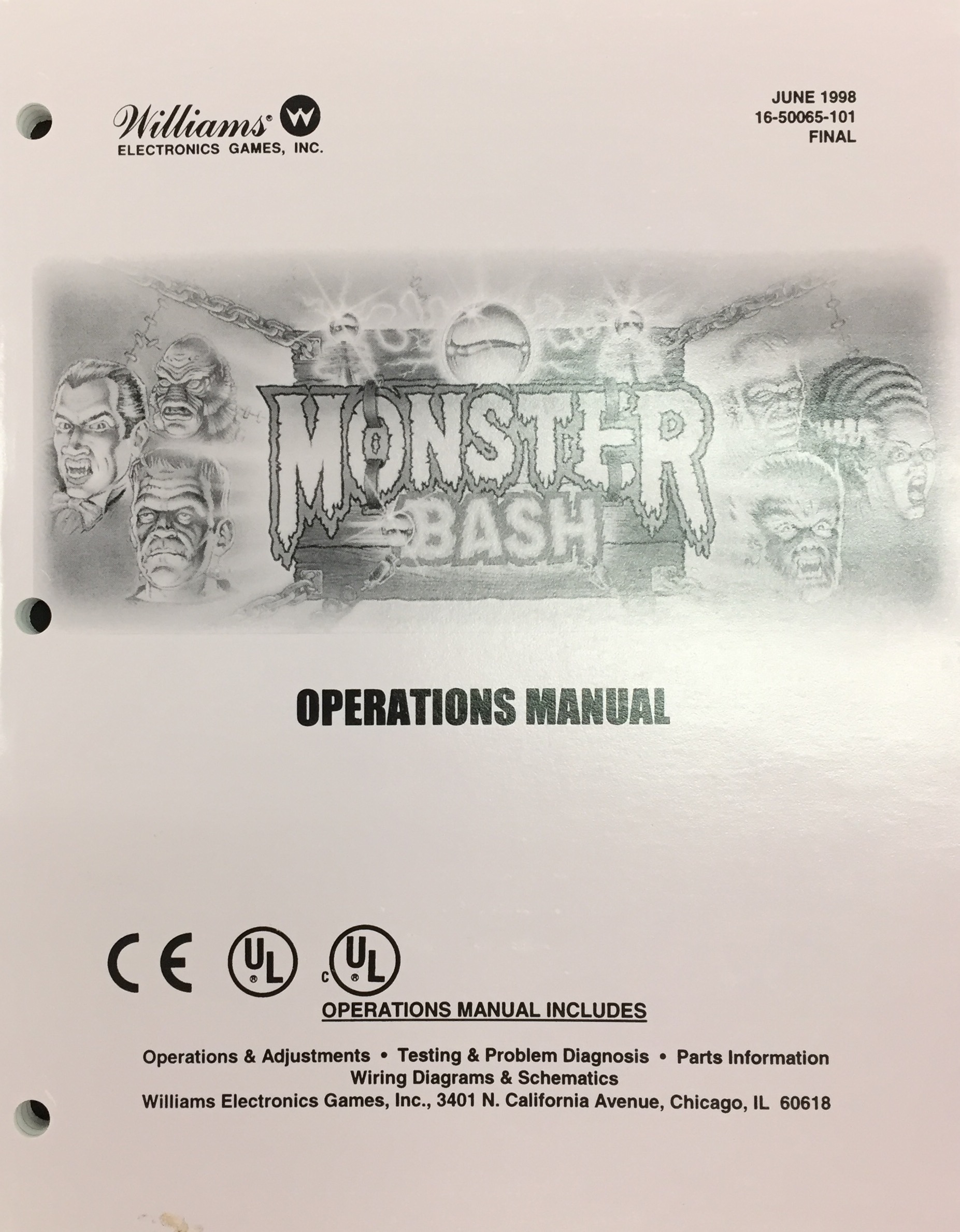 MONSTER BASH (Williams) Manual - Original