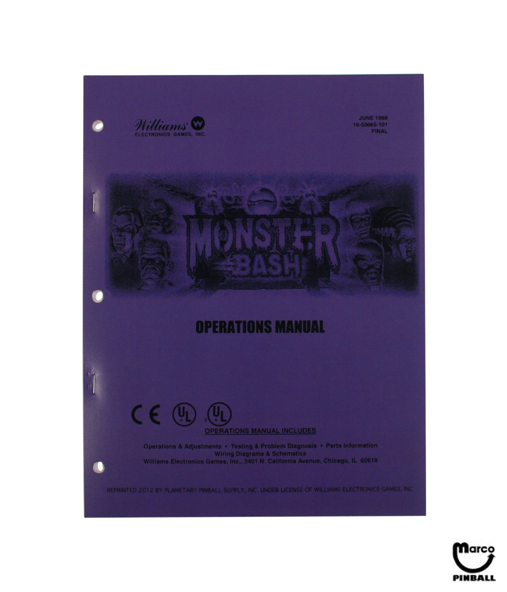 MONSTER BASH (Williams) Manual - Reprint