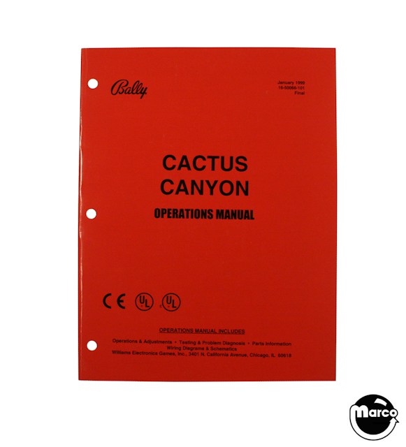 CACTUS CANYON (Bally) Manual Original