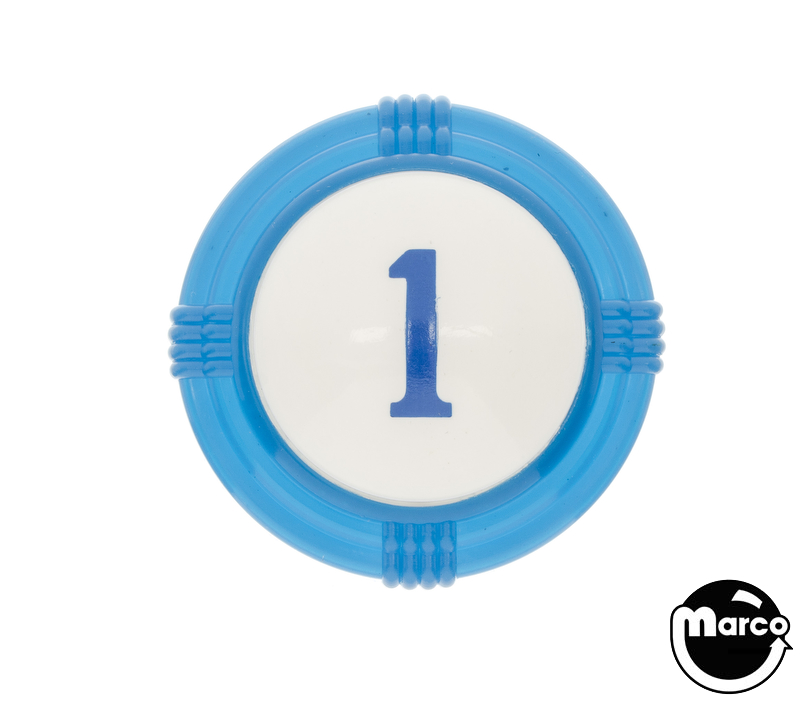 Pop bumper cap deco dome blue '1' blue