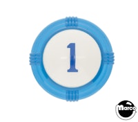 Pop bumper cap deco dome blue '1' blue