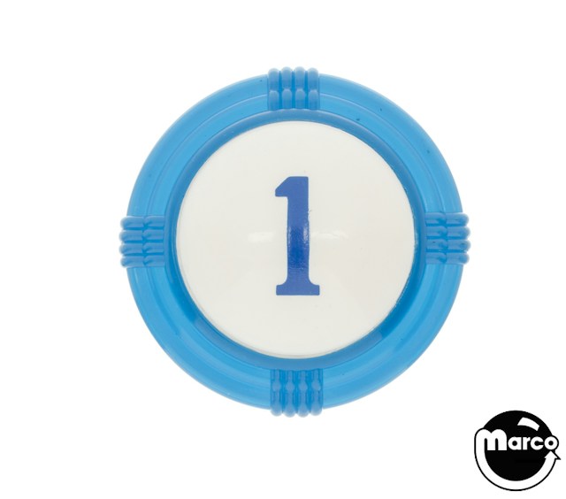 Pop bumper cap deco dome blue '1' blue
