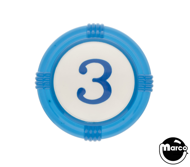 Pop bumper cap deco dome blue '3' blue