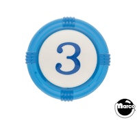Pop bumper cap deco dome blue '3' blue