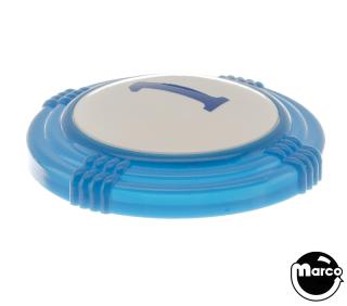 Pop bumper cap deco dome blue '1' blue
