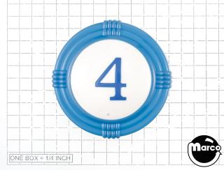 Pop bumper cap deco dome blue '4' blue