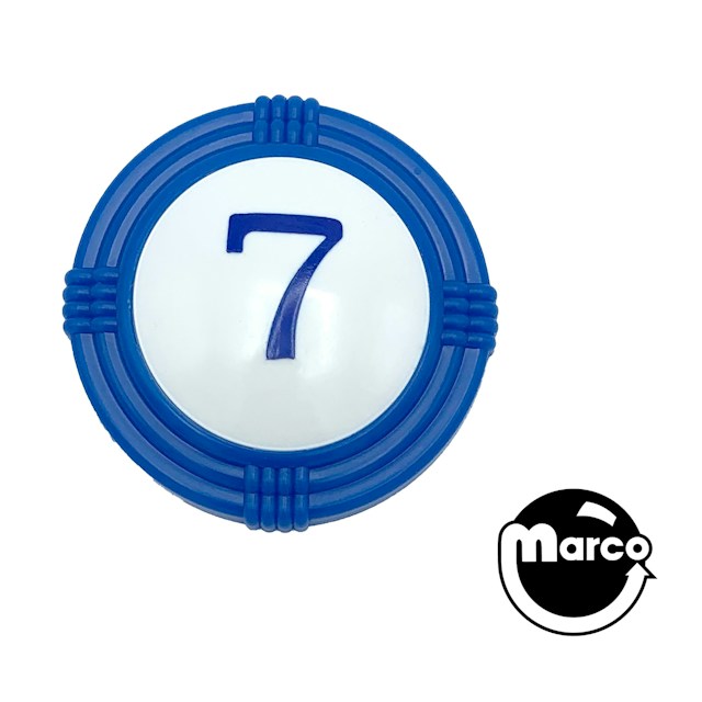 Pop bumper cap deco dome blue '7' blue