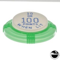 Pop bumper cap deco dome green '10 or 100 Points When Lit' b